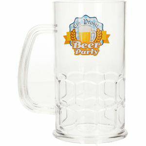 Wegwerp serviezen Bierpullen 4x kunststof 14 cm 500 ml bierglazen bier Oktoberfest/bierfeest horeca feestartikelen